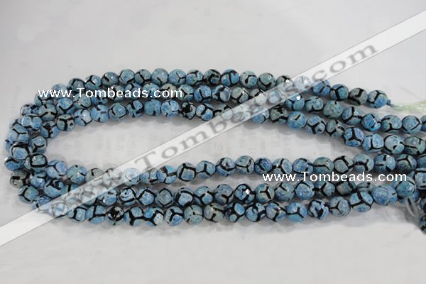 CAG6161 15 inches 10mm faceted round tibetan agate gemstone beads