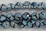 CAG6163 15 inches 14mm faceted round tibetan agate gemstone beads