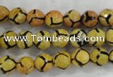 CAG6165 15 inches 8mm faceted round tibetan agate gemstone beads