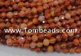 CAG618 15.5 inches 4mm faceted round natural fire agate beads