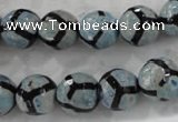 CAG6185 15 inches 8mm faceted round tibetan agate gemstone beads