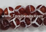 CAG6202 15 inches 12mm faceted round tibetan agate gemstone beads