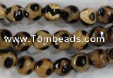 CAG6206 15 inches 10mm faceted round tibetan agate gemstone beads