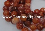 CAG621 15.5 inches 10mm faceted round natural fire agate beads