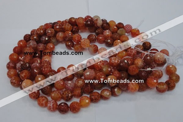 CAG621 15.5 inches 10mm faceted round natural fire agate beads