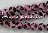 CAG6210 15 inches 8mm faceted round tibetan agate gemstone beads