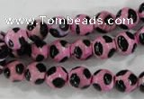 CAG6211 15 inches 10mm faceted round tibetan agate gemstone beads