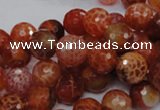 CAG622 15.5 inches 12mm faceted round natural fire agate beads