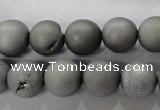 CAG6223 15 inches 10mm round plated druzy agate beads wholesale