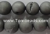 CAG6225 15 inches 14mm round plated druzy agate beads wholesale