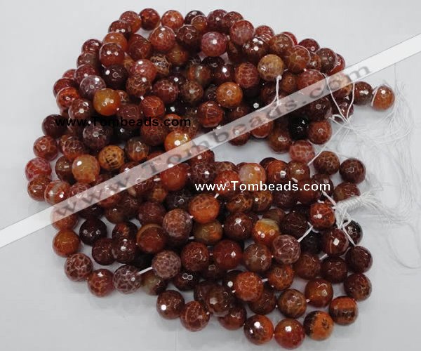 CAG624 15.5 inches 16mm faceted round natural fire agate beads