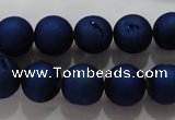 CAG6243 15 inches 10mm round plated druzy agate beads wholesale