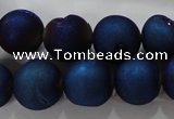 CAG6246 15 inches 16mm round plated druzy agate beads wholesale