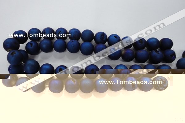 CAG6248 15 inches 20mm round plated druzy agate beads wholesale