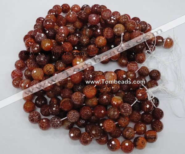 CAG625 15.5 inches 18mm faceted round natural fire agate beads