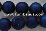 CAG6253 15 inches 10mm faceted round plated druzy agate beads