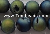 CAG6266 15 inches 16mm round plated druzy agate beads wholesale