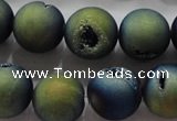 CAG6267 15 inches 18mm round plated druzy agate beads wholesale