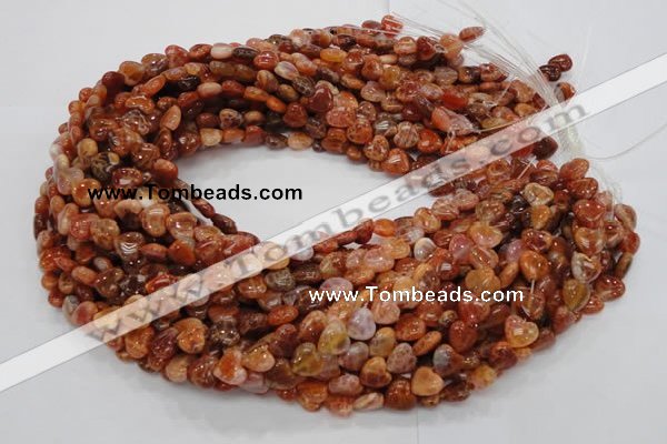 CAG628 15.5 inches 10*10mm heart natural fire agate beads wholesale