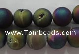 CAG6283 15 inches 10mm round plated druzy agate beads wholesale