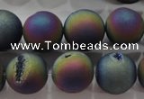 CAG6288 15 inches 20mm round plated druzy agate beads wholesale