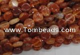 CAG629 15.5 inches 8mm coin natural fire agate beads wholesale