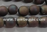 CAG6292 15 inches 8mm round plated druzy agate beads wholesale