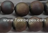 CAG6296 15 inches 16mm round plated druzy agate beads wholesale