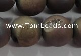 CAG6297 15 inches 18mm round plated druzy agate beads wholesale