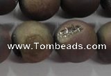 CAG6298 15 inches 20mm round plated druzy agate beads wholesale