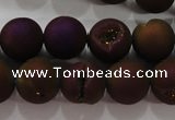 CAG6303 15 inches 10mm round plated druzy agate beads wholesale