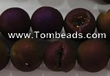 CAG6304 15 inches 12mm round plated druzy agate beads wholesale