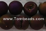 CAG6305 15 inches 14mm round plated druzy agate beads wholesale