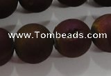 CAG6306 15 inches 16mm round plated druzy agate beads wholesale