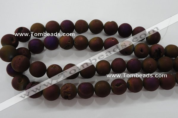 CAG6307 15 inches 18mm round plated druzy agate beads wholesale