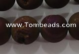 CAG6308 15 inches 20mm round plated druzy agate beads wholesale