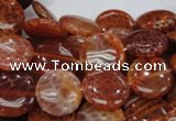 CAG631 15.5 inches 14mm coin natural fire agate beads wholesale