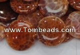 CAG632 15.5 inches 20mm coin natural fire agate beads wholesale