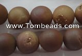 CAG6324 15 inches 12mm round plated druzy agate beads wholesale