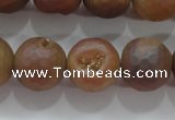 CAG6336 15 inches 16mm faceted round plated druzy agate beads