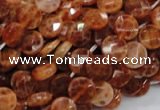 CAG635 15.5 inches 8mm faceted coin natural fire agate beads