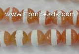 CAG6351 15 inches 10mm faceted round tibetan agate gemstone beads