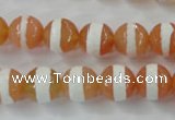 CAG6352 15 inches 12mm faceted round tibetan agate gemstone beads