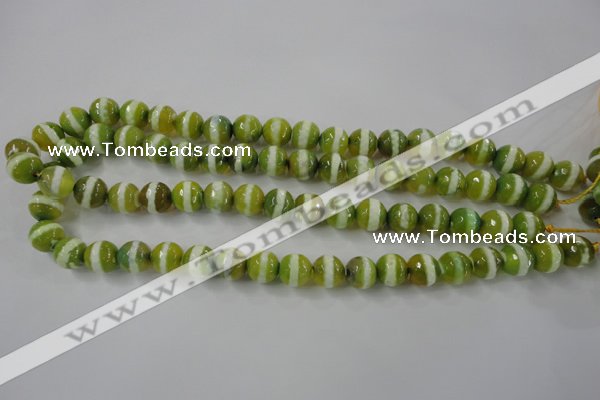 CAG6358 15 inches 8mm faceted round tibetan agate gemstone beads