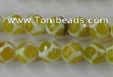 CAG6371 15 inches 10mm faceted round tibetan agate gemstone beads