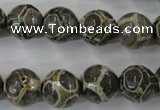 CAG6383 15 inches 10mm faceted round tibetan agate gemstone beads