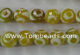 CAG6388 15 inches 10mm faceted round tibetan agate gemstone beads