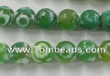 CAG6393 15 inches 12mm faceted round tibetan agate gemstone beads