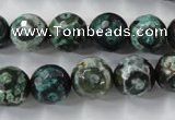 CAG6395 15 inches 8mm faceted round tibetan agate gemstone beads