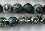 CAG6396 15 inches 10mm faceted round tibetan agate gemstone beads